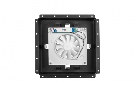 Решетка скрытого монтажа FoZa ПОД ПЛИТКУ 237х237 с вентилятором 125СНК, обратный клапан, таймер+датчик влажности, черная, d125мм