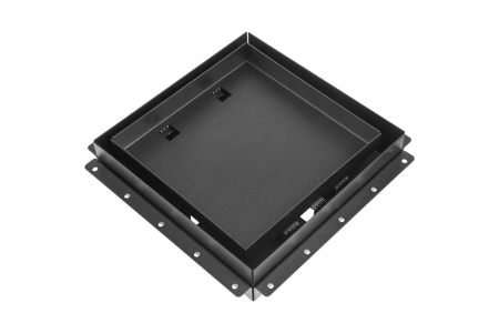 Решетка скрытого монтажа FoZa ПОД ПЛИТКУ 237х237 с вентилятором 125СНК, обратный клапан, таймер+датчик влажности, черная, d125мм